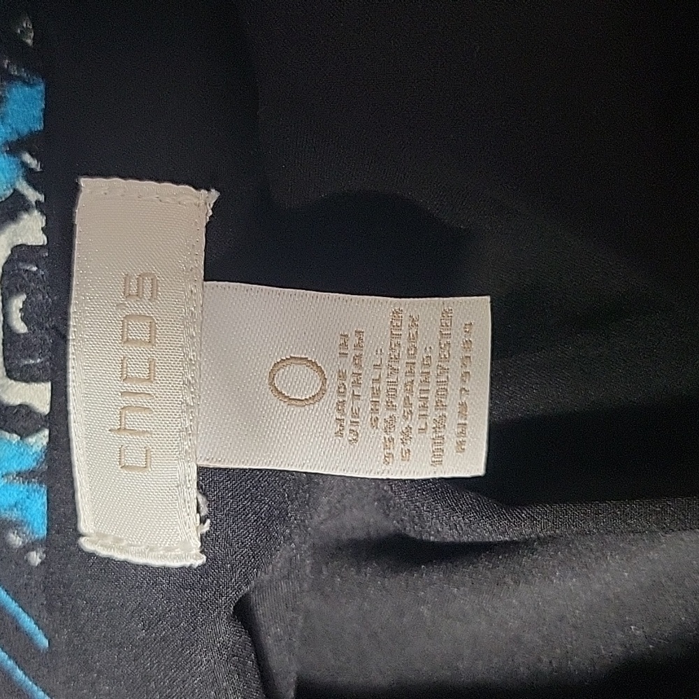 CHICO'S Animal Print/Abstract Multicolored Open Front Jacket Small - Picture 8 of 8